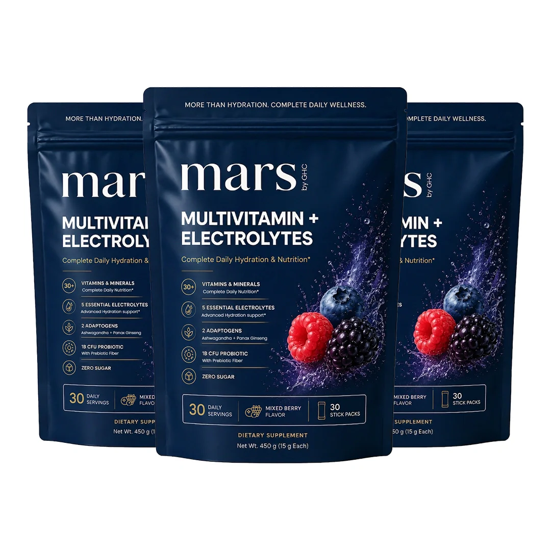 Mars Multivitamin Electrolytes Powder with Vitamins, Minerals, Adaptogens, Probiotics & Electrolytes | Mixed Berry Flavour - Daily Hydration, Energy, Recovery & Whole Body Wellness | 30 Servings - Image 3